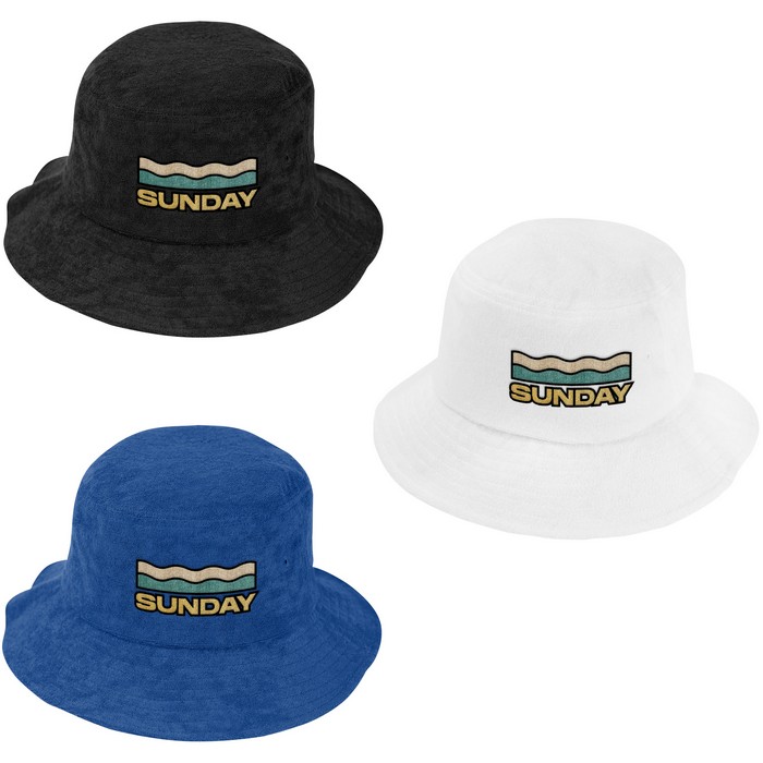 AH15039 Terry Bucket HAT With Embroidered Custom Imprint